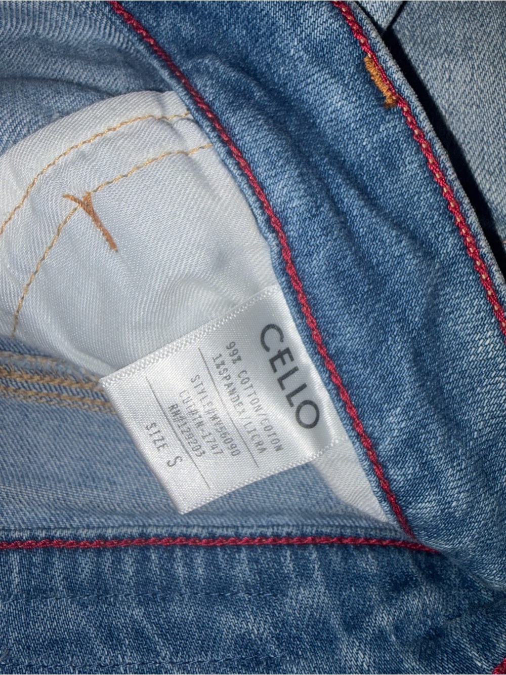 Cello Light Blue Frayed Hem Denim Skirt - Picture 4 of 6